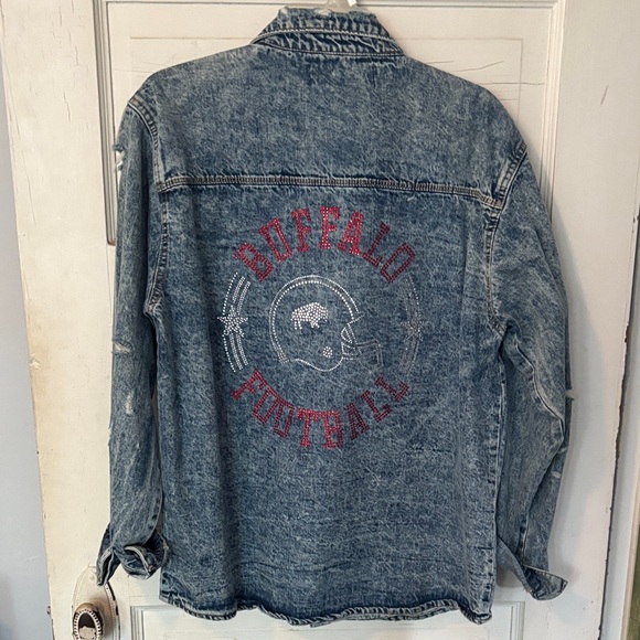 Buffalo Football Denim Button Down Shirt - Picture 1 of 5
